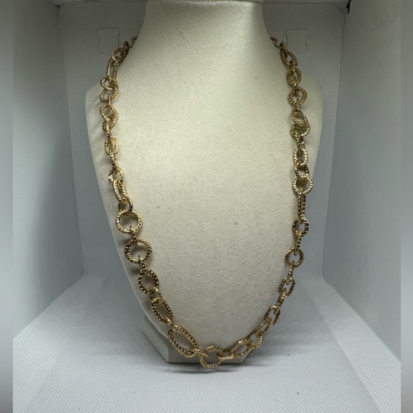 MarisaK Textured Gold-Tone Chain Necklace - Picture 1 of 7
